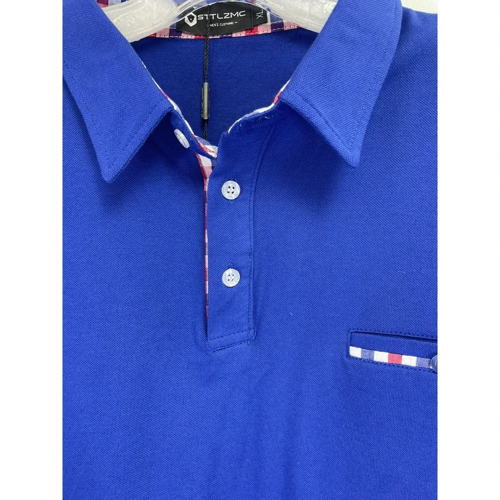 STTLZMC Mens Sz XL Blue Logo L/S Polo Shirt‎ (K9) NWTs